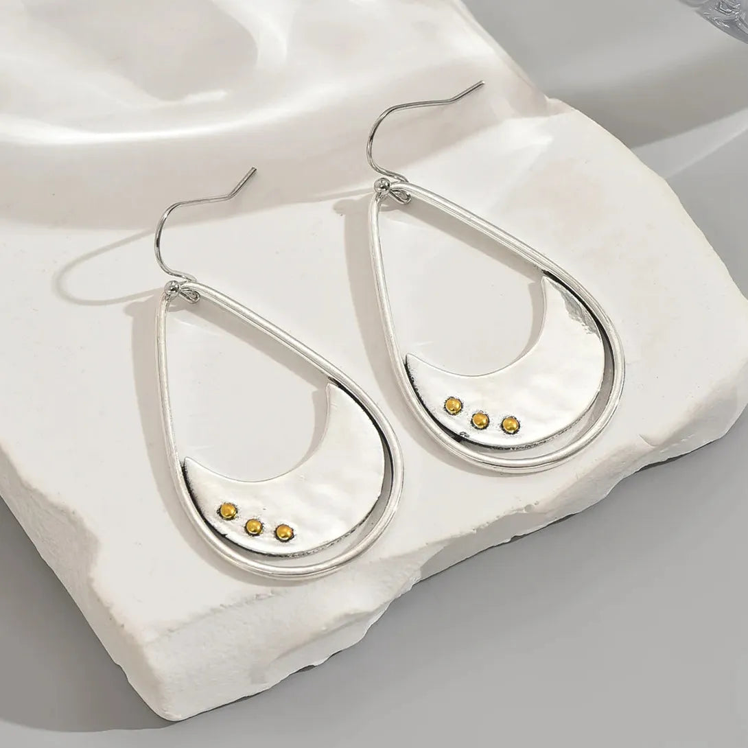 Vintage Ethnic Geometric Carving Zinc Alloy Bohemian Multi-Layer Earrings
