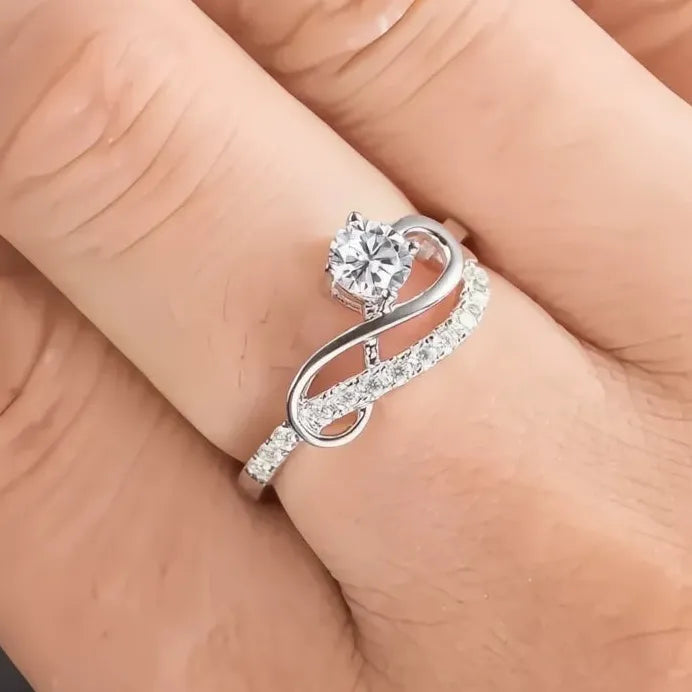 Cubic Zirconia Brass Wedding Band Ring for Women Elegant Fashion Jewelry