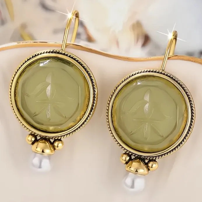 Elegant Gold Simulated Pearl Drop Earrings for Women Stylish Jewelry