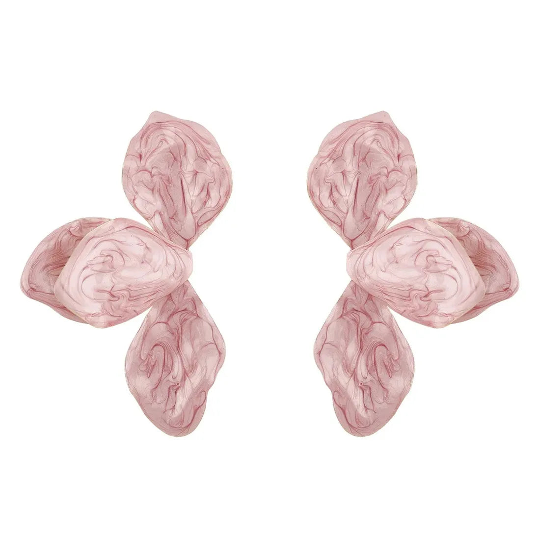 White Oil Drop Big Flower Leaf Earrings for Women Y2K Party Jewelry
