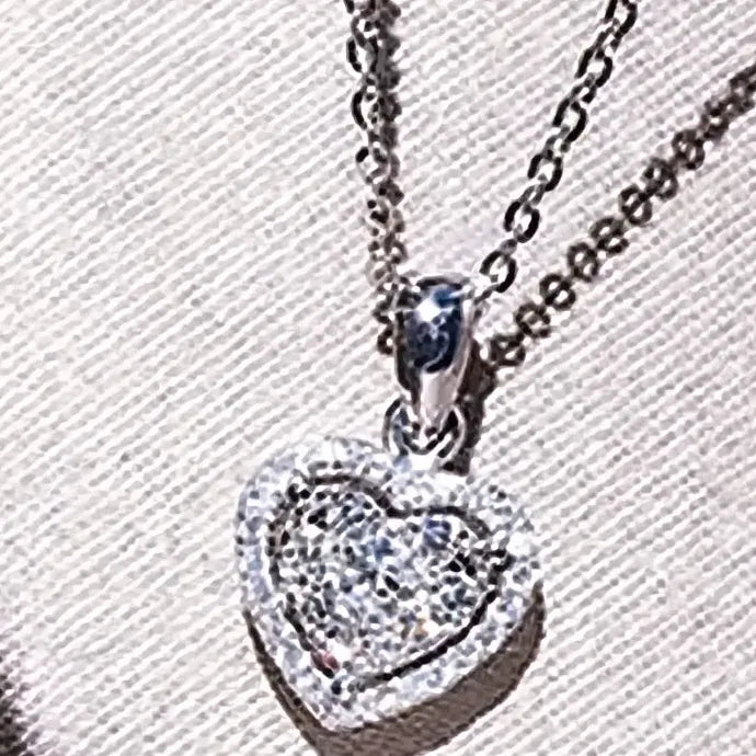 Sweet Heart Pendant Necklace Copper Alloy CZ Romantic Wedding Gift