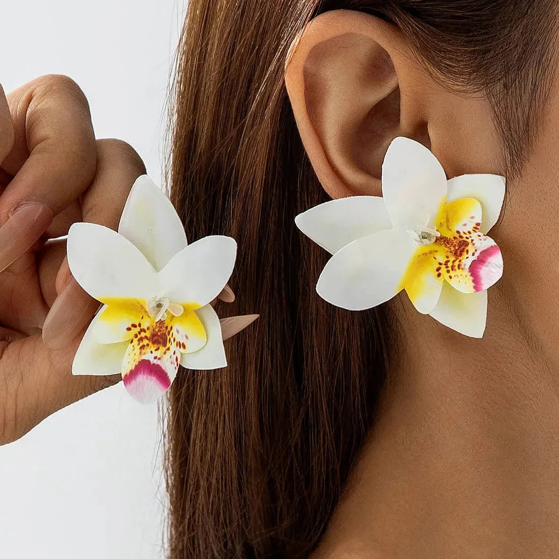 Bohemian Vintage Plant Motif Cotton Stud Earrings for Women Girls Fashion Jewelry