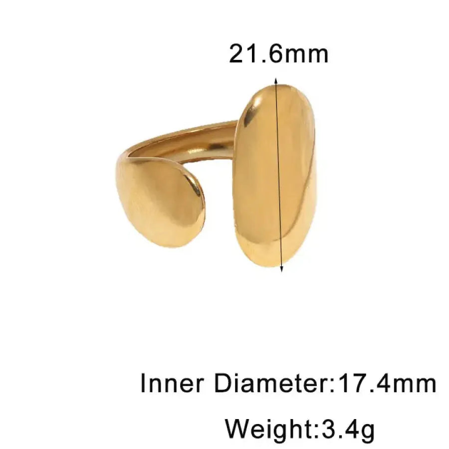 Retro Stainless Steel Irregular Geometric Cocktail Ring for Women Punk Jewelry Gift