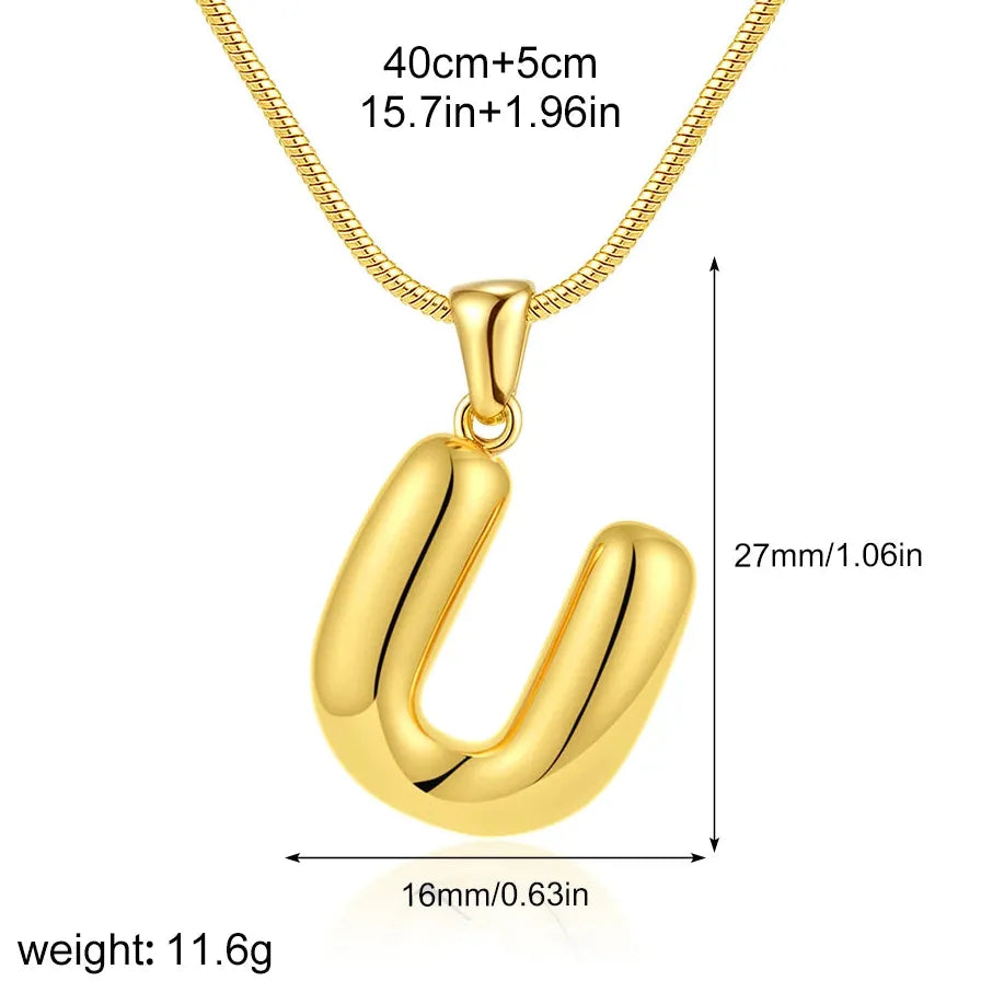 A-Z Alphabet Initial Necklace for Women 18k Gold Plated Pendant Choker Jewelry Gift