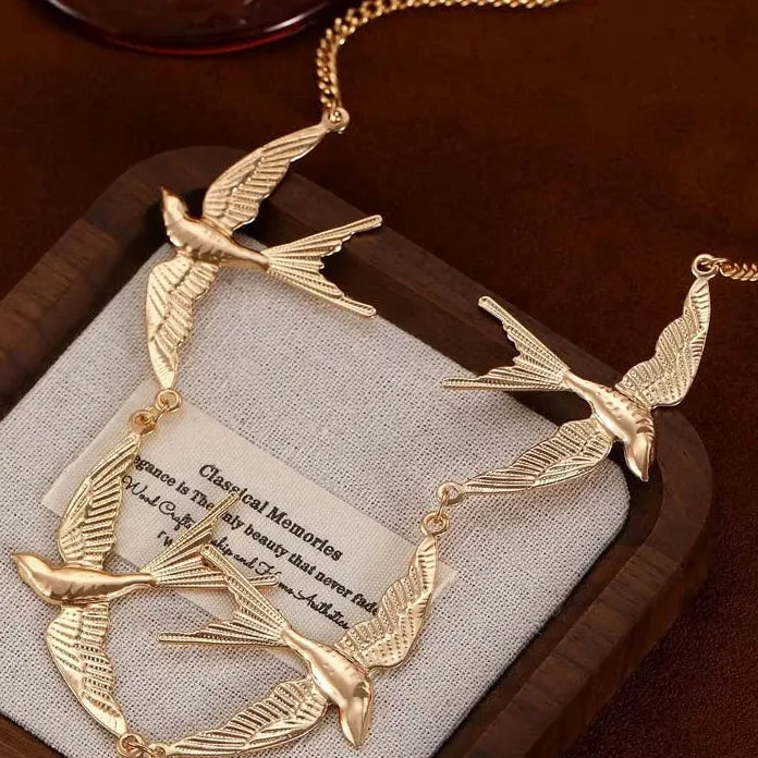 2025 Swallow Pendant Necklace for Women Girls Punk Hip Hop Fashion Jewelry