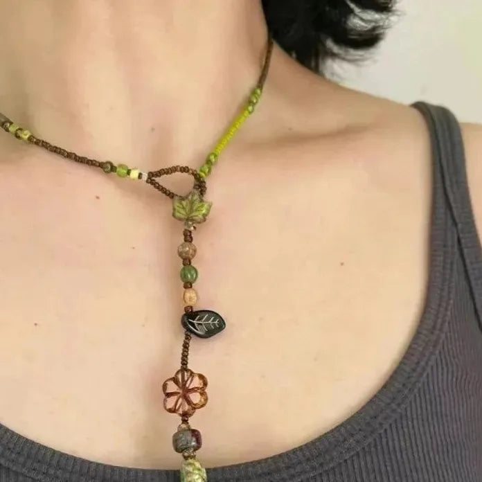 Acrylic Geometric Circle Pendant Necklace for Women Adjustable Rope Chain Jewelry