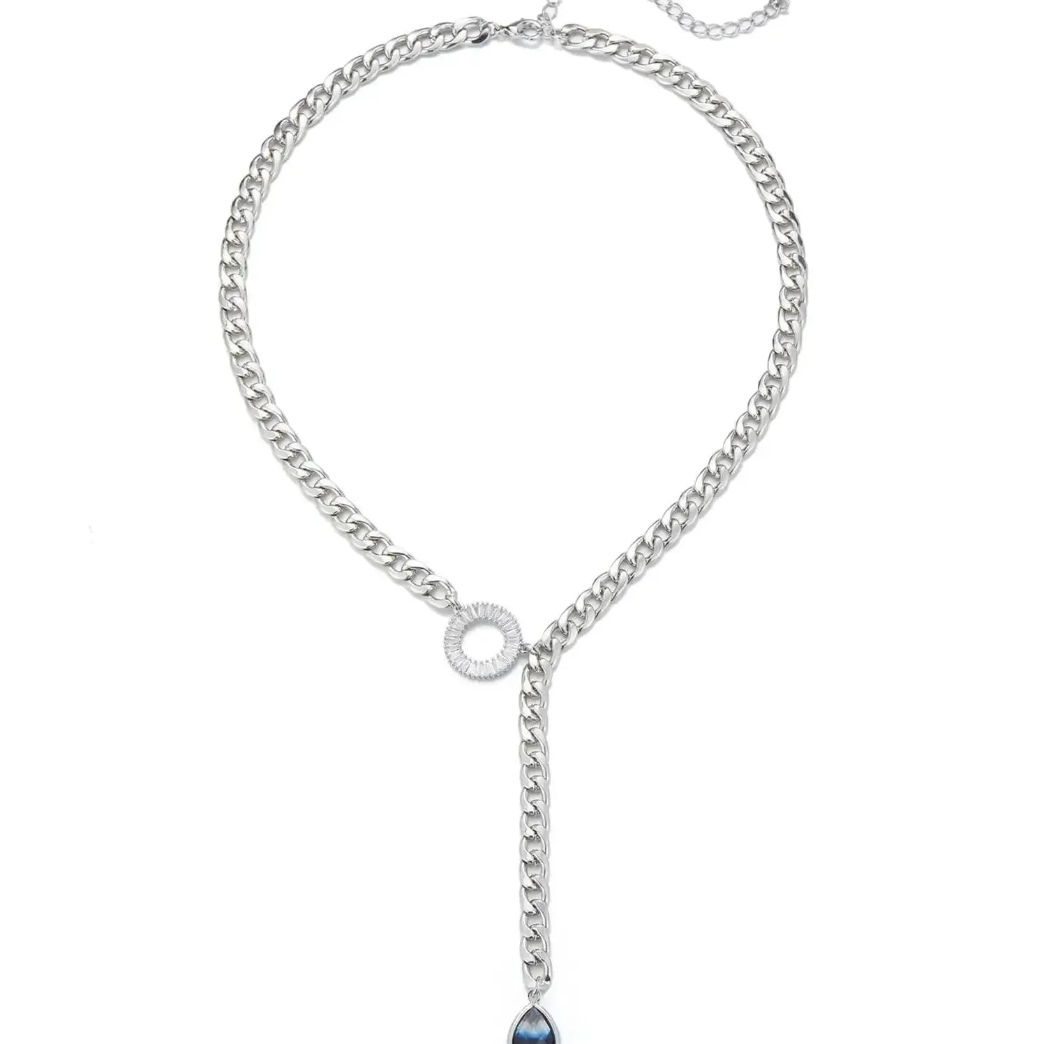 Boho Gold Plated Stainless Steel Long Chain Necklace Featuring Natural Stone Beads