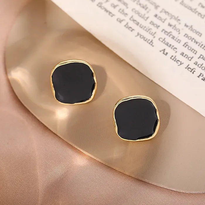 2026 Black Irregular Zinc Alloy Earrings for Women Vintage Jewelry
