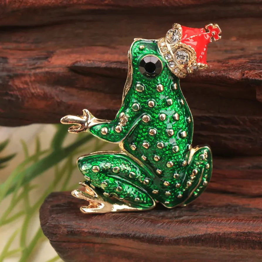 Luxury Classic Frog Prince Brooch Gift for Men and Women