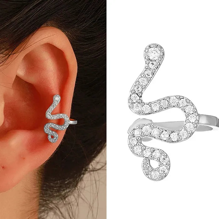 Vintage Gothic Multi Layer Snake Clip Earrings Punk Animal Jewelry Gift Women