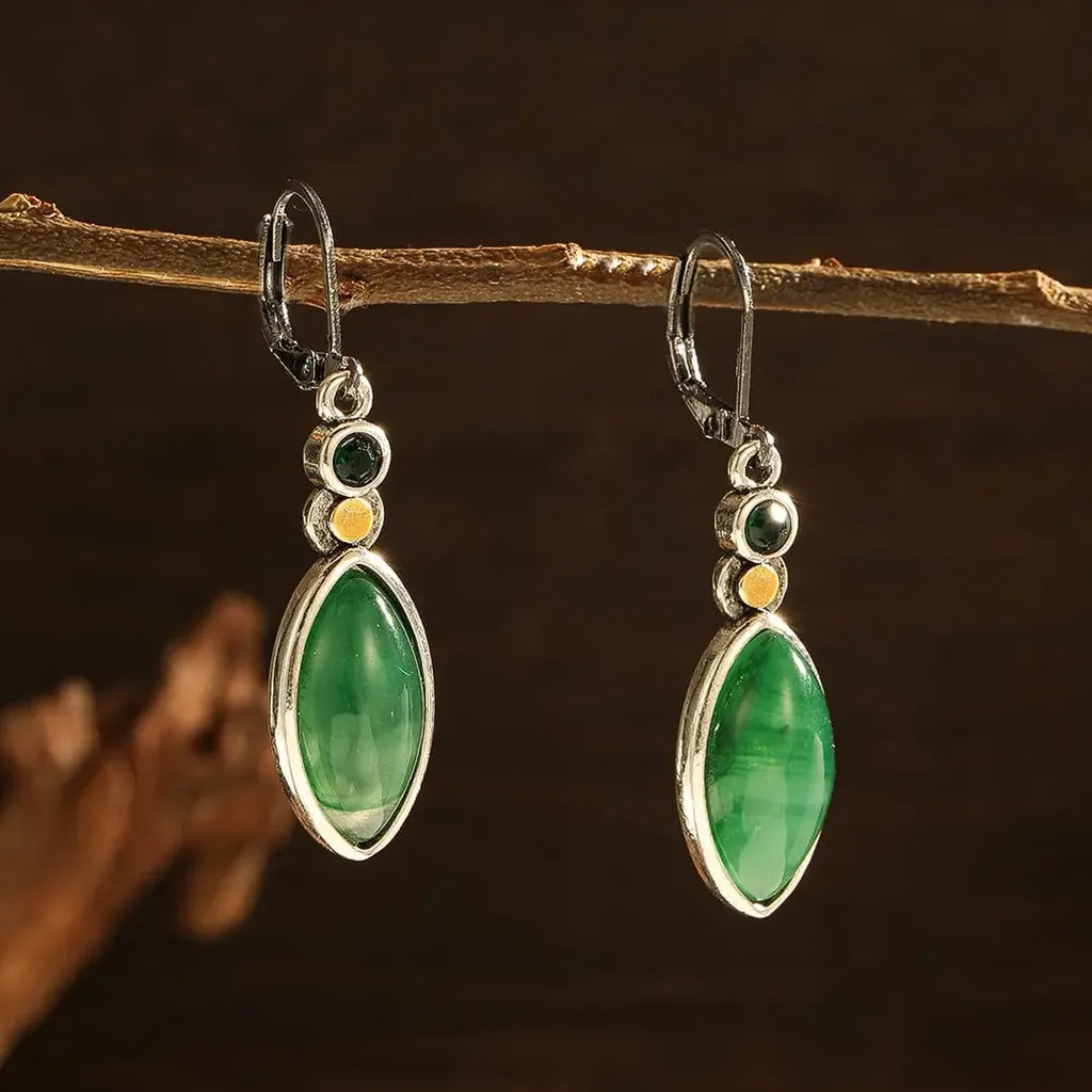 Gun Black Green Zinc Alloy Pendant Drop Earrings for Ladies Weddings Parties