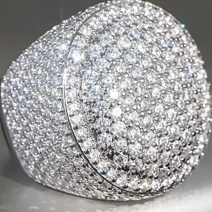 Geometric Women’s Ring Wedding Engagement Luxury Brass CZ Jewelry Shining