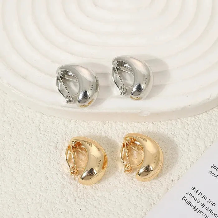 French Luxury Water Drop Clip Earrings Copper Alloy No Pierced Holes Jewelry