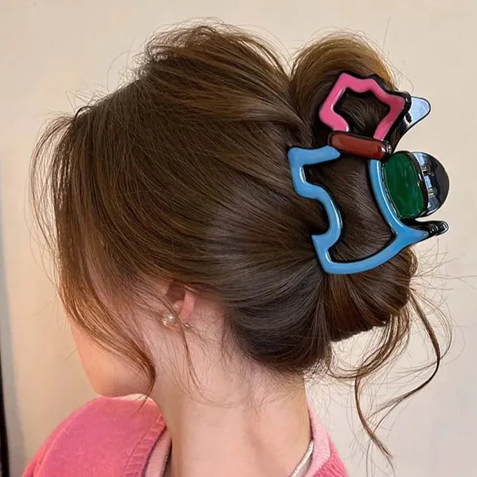 Cartoon Dog Hair Claw Clip for Women Girls Plastic Hair Accessory