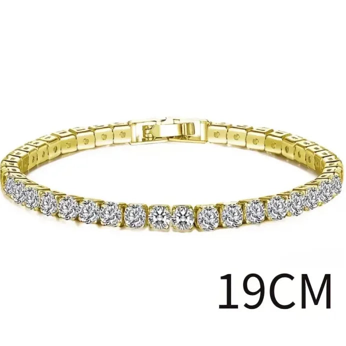 Elegant Women's Cubic Zirconia Link Chain Bracelet Gift Jewelry