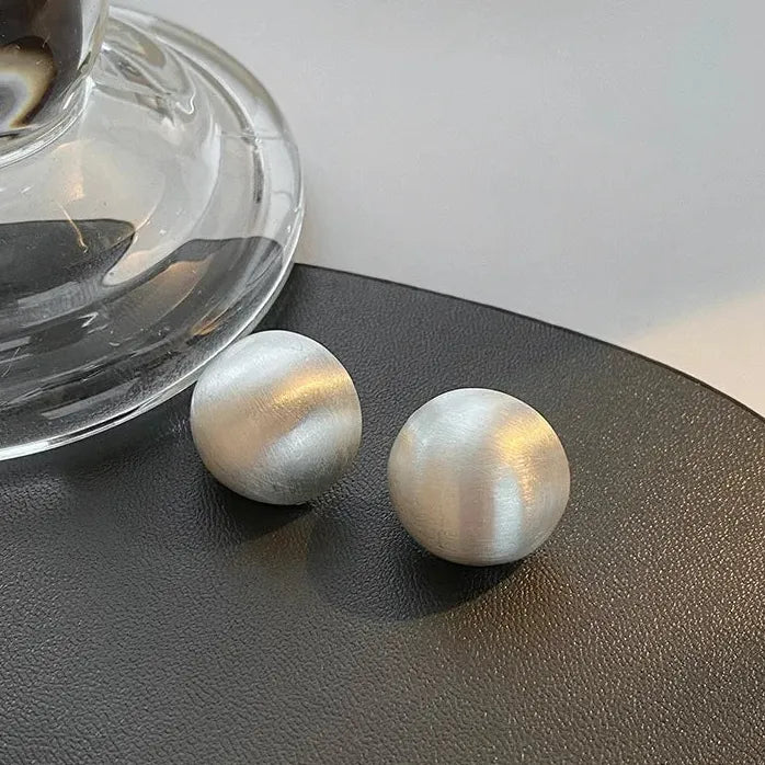 European Style Punk Geometric Gold Metal Round Stud Earrings for Women