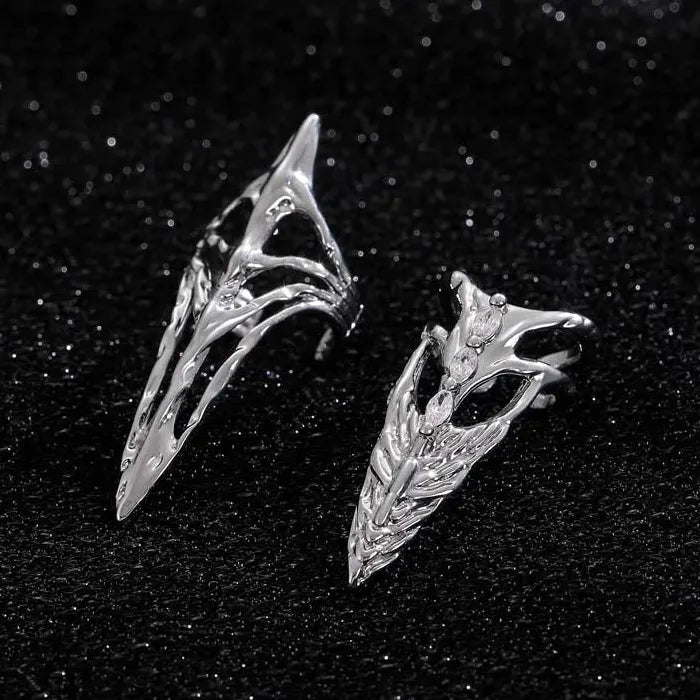 Geometric Metal Mood Tracker Ring Unisex Gothic Skeleton Nail Accessory