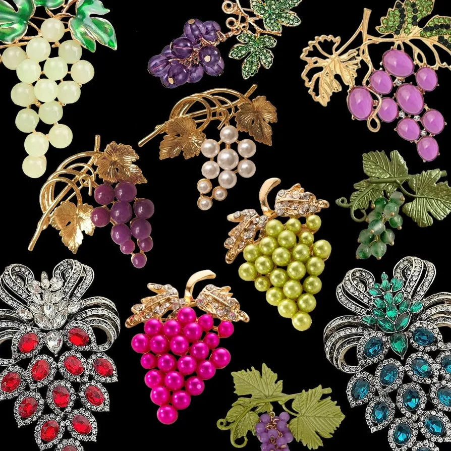 Classic Luxury Grape Fruit Brooch Jewelry Gift for Men and Women