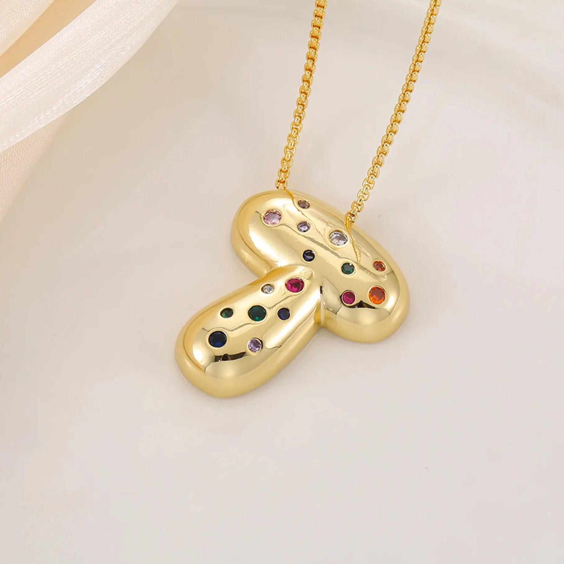 18K Gold Plated A-Z Letter Pendant Necklace for Women Gift Cubic Zirconia