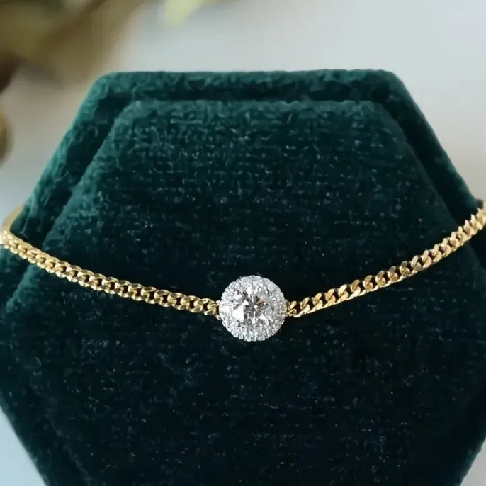 Adjustable Luxury Gold Figaro CZ Bracelet for Women Copper Alloy Jewelry
