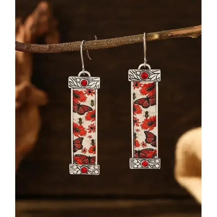 Vintage Tribal Geometric Drop Earrings for Women Zinc Alloy Metal Gift