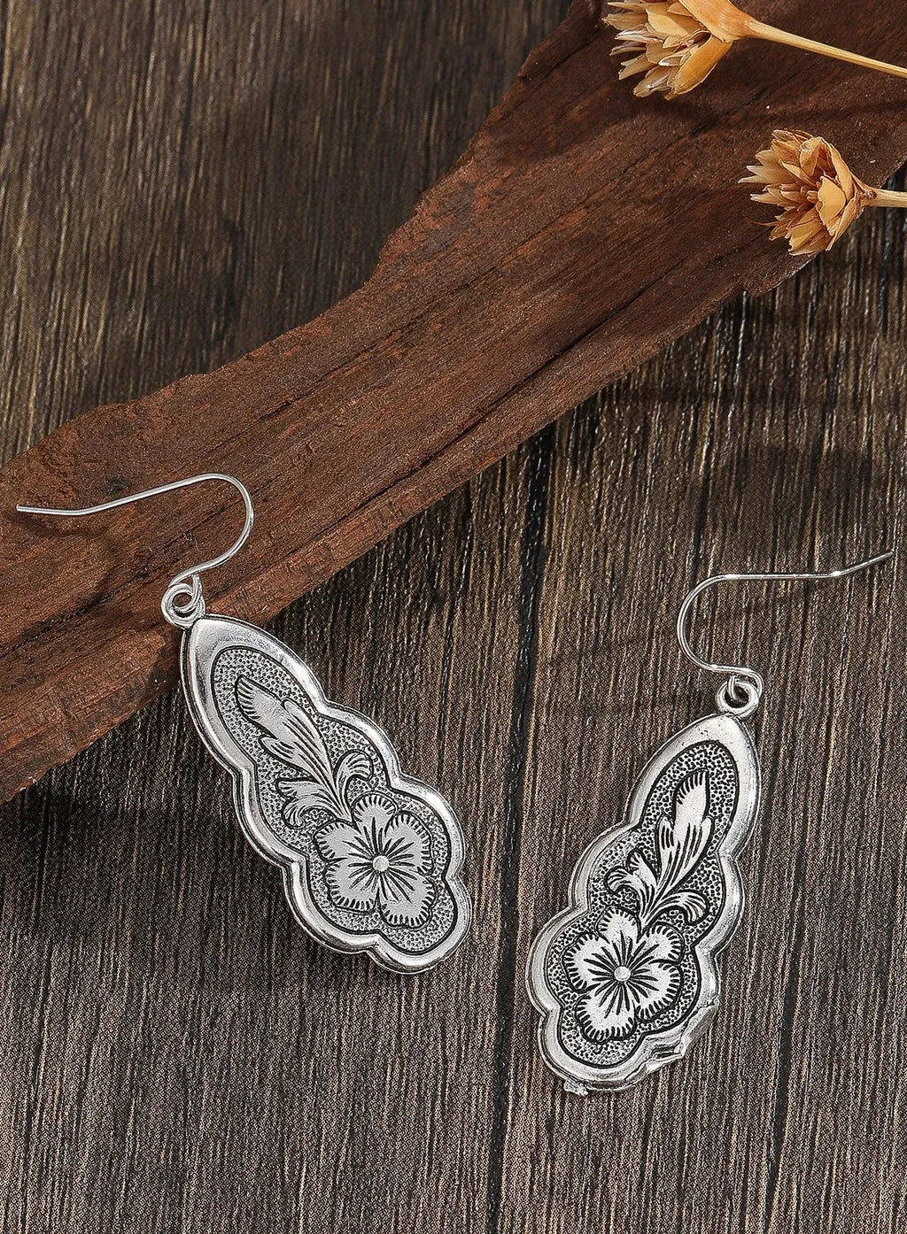 Gold Color Metal Geometry Waterdrop Flower Dangle Earrings for Women Jewelry
