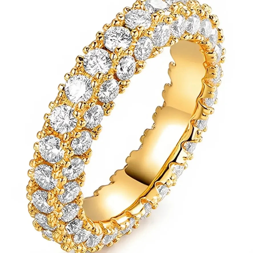 Luxury Promise Women's Cubic Zirconia Brass Micro Paved Wedding Engagement Ring