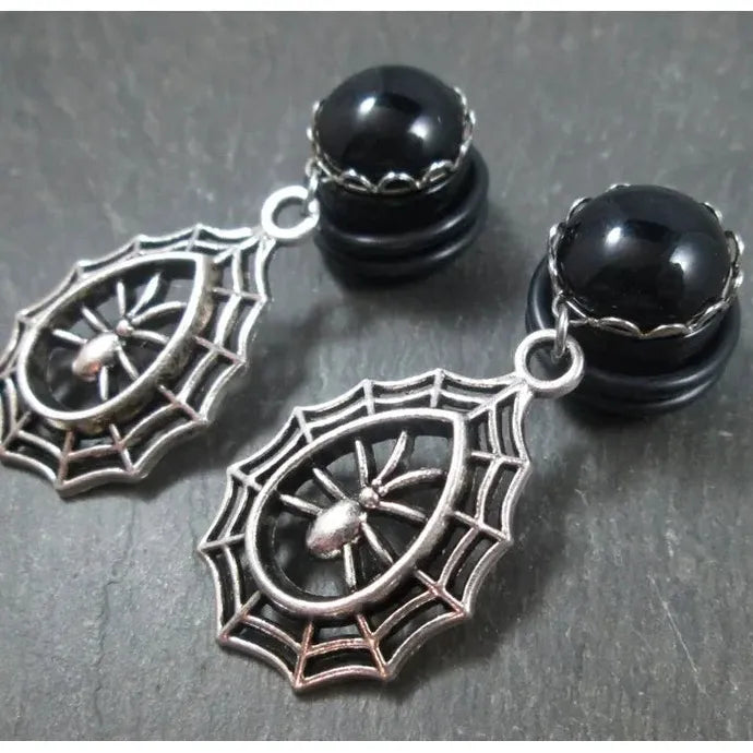 Vintage Spider Web Pendant Earrings Zinc Alloy Gothic Punk Halloween Gift