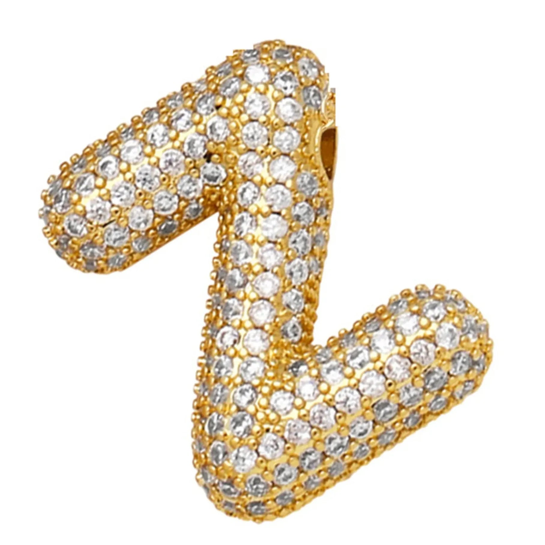 2026 Stainless Steel Bubble Letter A-Z Necklace Cubic Zirconia Pendant Women Girls