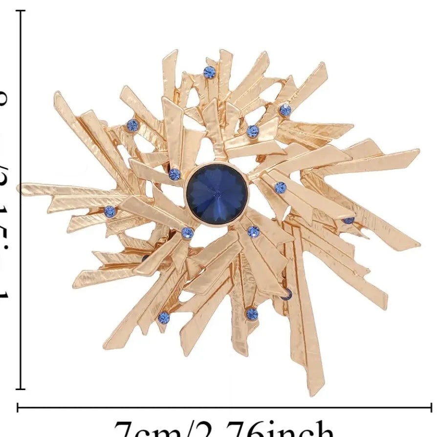 Elegant Mechanical Double Layer Ladies Brooch with Rhinestones Geometric Design
