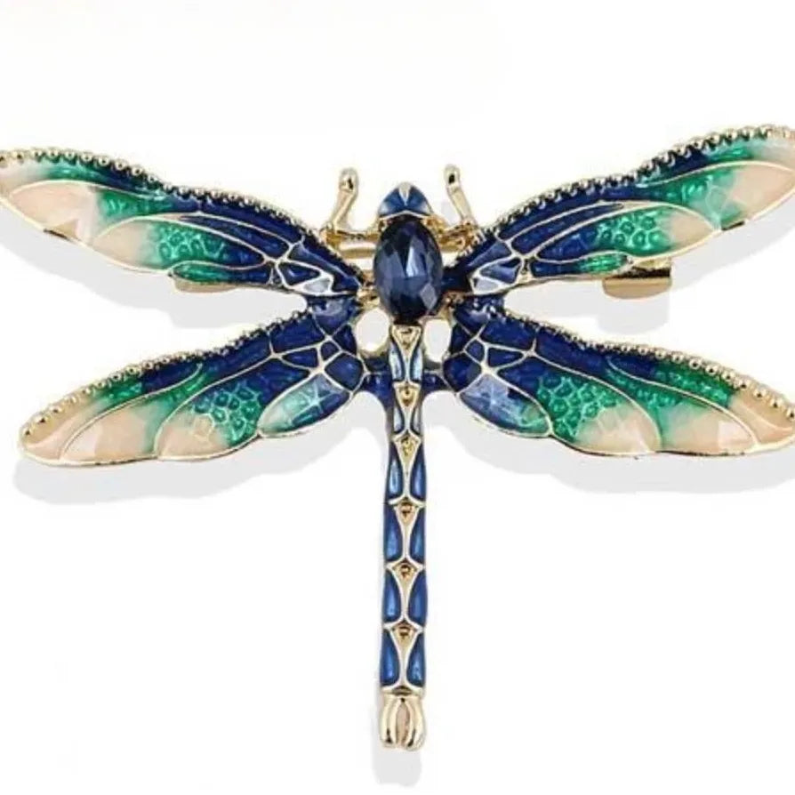 Vintage Chinese Dragonfly Dragon Brooch Pin Classic Jewelry Gift