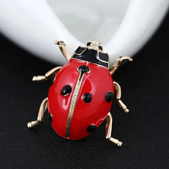 Classic Ladybug Beetle Brooch Insect Jewelry for Women and Men