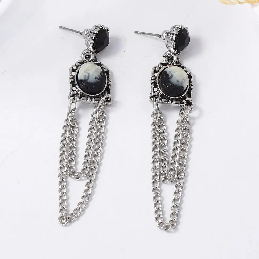 Luxury Copper Zircon Geometric Tassel Drop Earrings for Women Stylish Gift