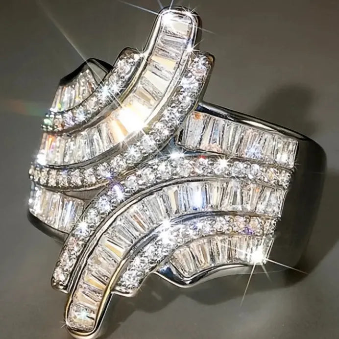 Modern Delicate Cubic Zirconia Finger Ring for Women Engagement Jewelry