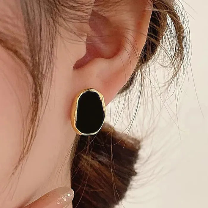 2026 Black Irregular Zinc Alloy Earrings for Women Vintage Jewelry