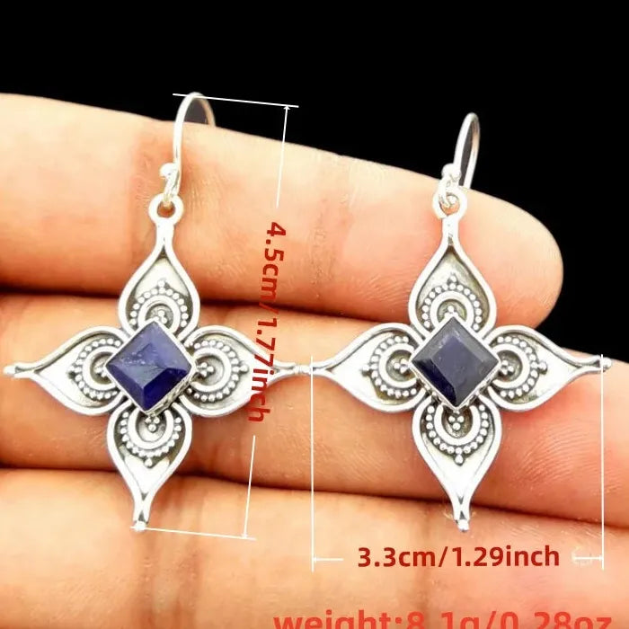 Vintage Bohemian Flower Drop Earrings Zinc Alloy Women's Charm Jewelry Gift