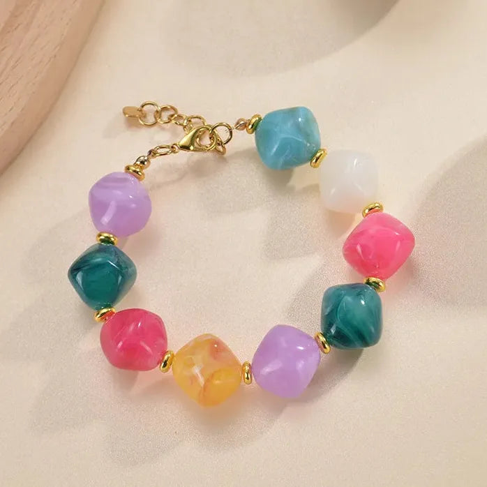 Handmade Beaded Bracelet for Women Boho Chunky Summer Jewelry Charm
