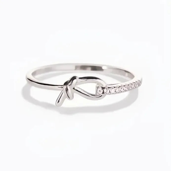 Trendy Brass Knot Cubic Zirconia Rings for Women Party Jewelry