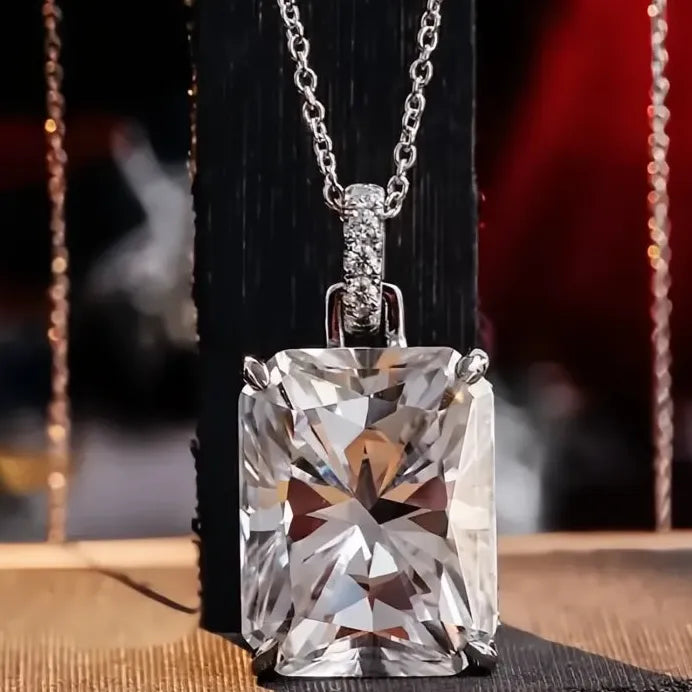 Geometric Cubic Zirconia Pendant Necklace for Women – Elegant Style
