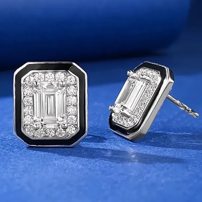 Geometric Cubic Zirconia Stud Earrings for Women Stylish Daily Wear Jewelry