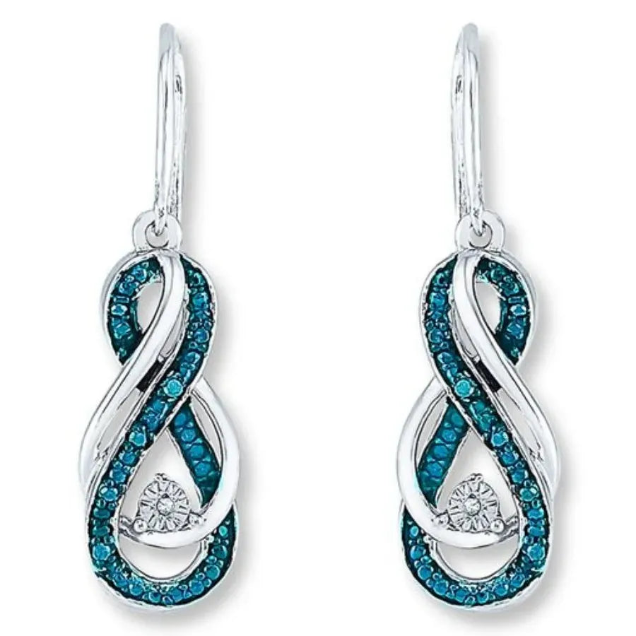 Silver Color Heart Earrings for Women Chic Wedding Fashion Ear Studs Jewelry