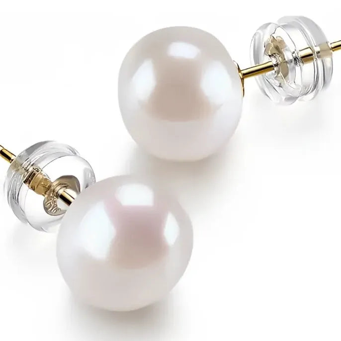 Simple Imitation Pearl Stud Earrings for Women Gold Color 5-10MM Dainty Trendy Jewelry