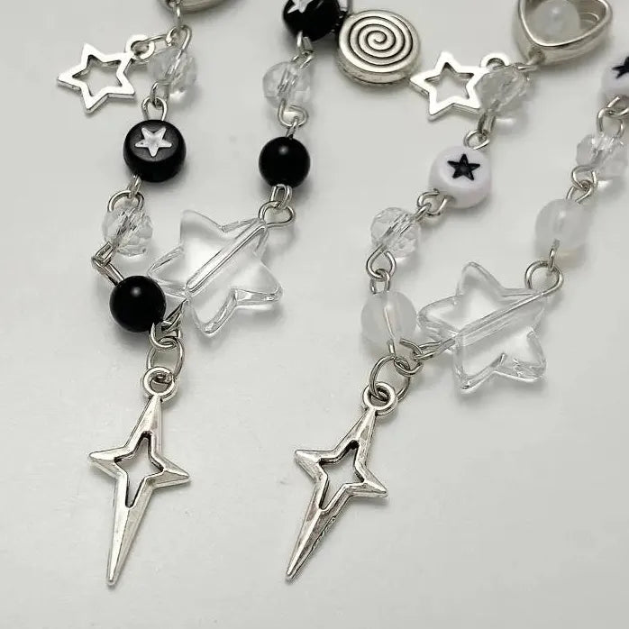 Handmade Star Beads Couple Bracelet Y2K Guitar Charm Gift Jewelry