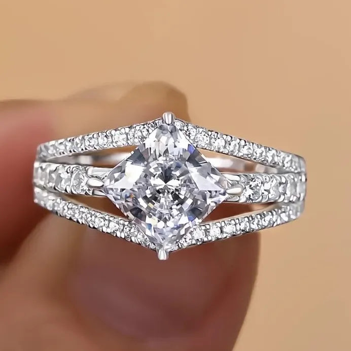 Elegant Geometric Cubic Zirconia Rings for Women Wedding Party Jewelry