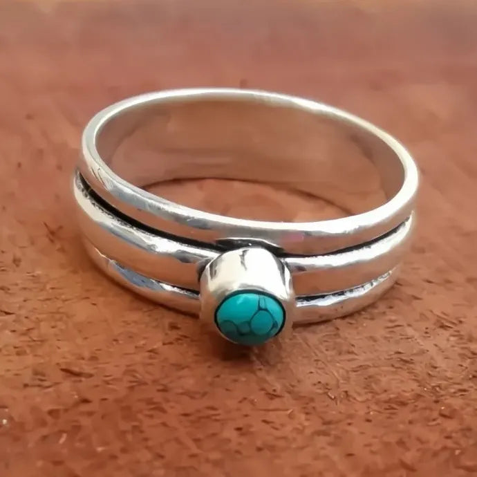 Bohemian Geometric Imitation Turquoise Women’s Zinc Alloy Party Ring Jewelry