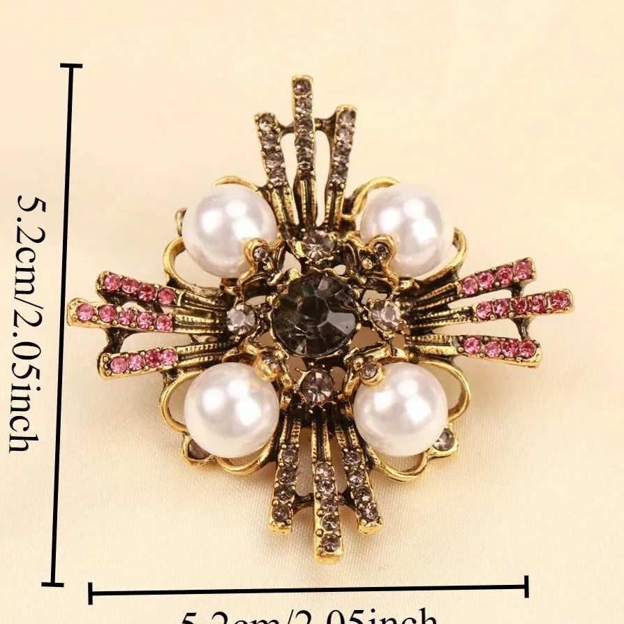 Luxury Openwork Floral Cross Brooch for Men & Women Elegant Style
