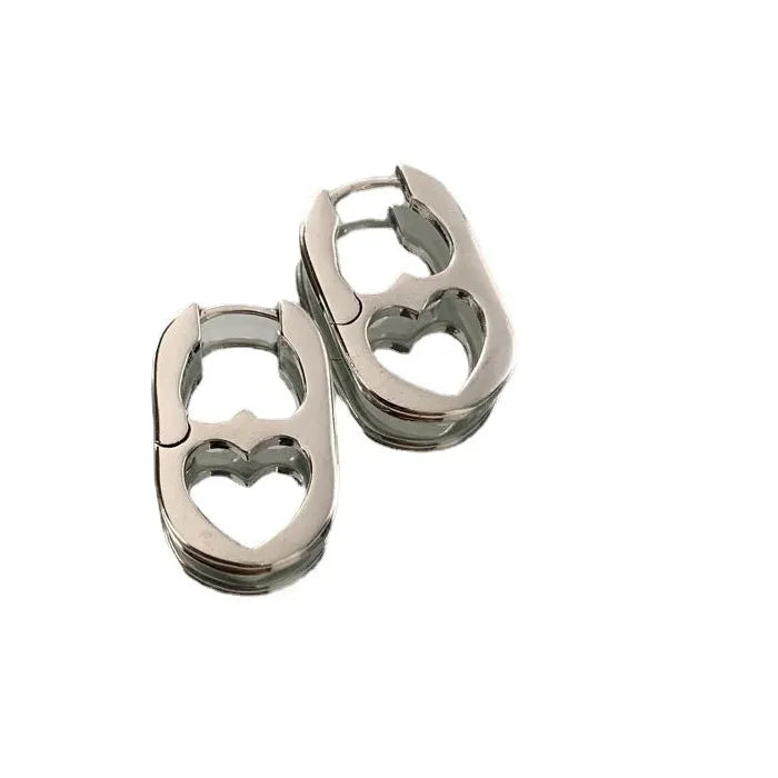 Copper Alloy Heart Hoop Earrings Women Geometric Hollow Ear Buckle Gift 2026