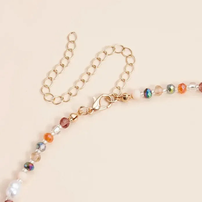 Adjustable Colourful Resin Heart Star Pearl Necklace for Women Gift