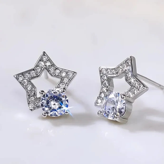 Luxury AAA CZ Geometric Copper Alloy Stud Earrings for Women, 7 Colors