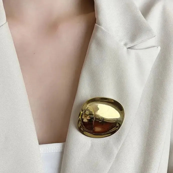 Minimalist Geometric Zinc Alloy Round Brooch Pin Unisex Jewelry